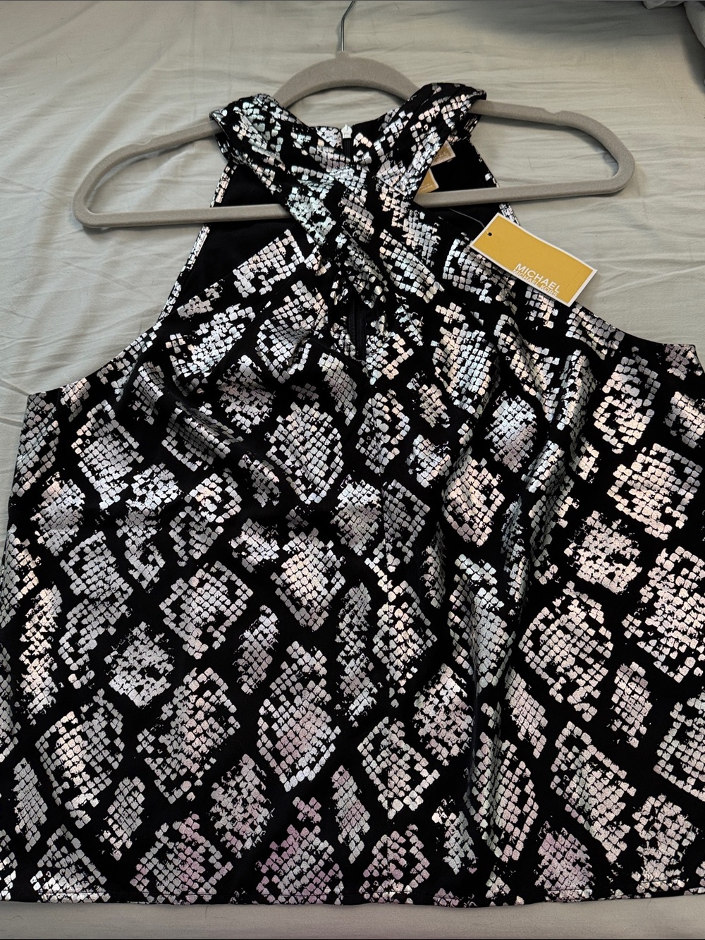 Michael Michael Kors Black and Silver Halter Top, NWT